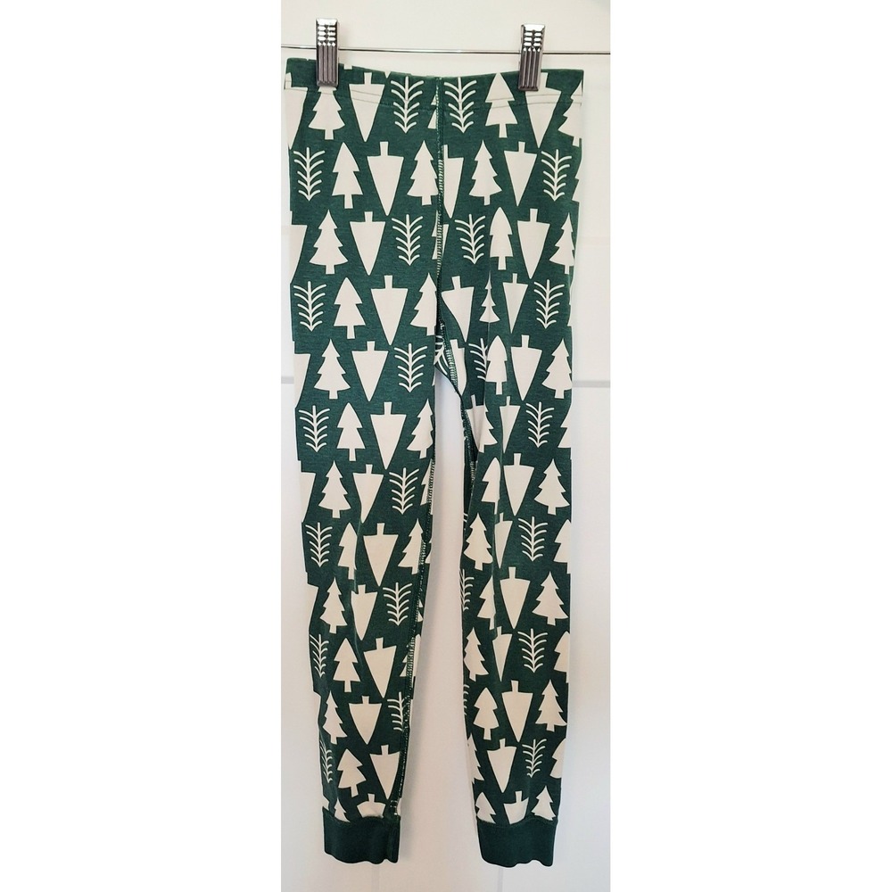Hanna Anderson Green/White Christmas Trees Pajama Pants Size 120 / Us 6-7